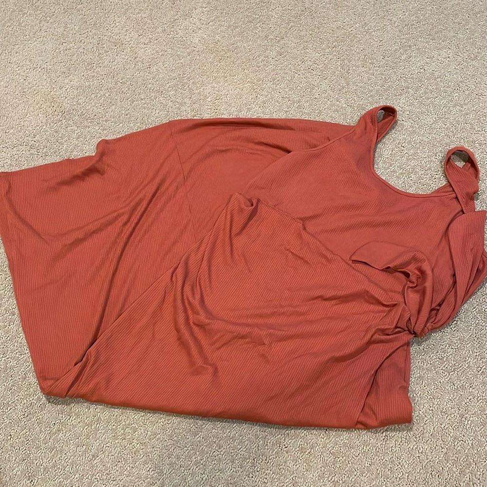 Burnt orange maternity dress